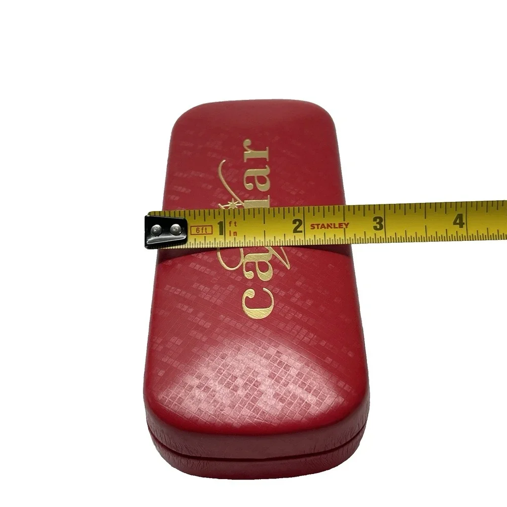 Caviar Faux Leather Eyeglasses Red Clamshell Hard‎ Case Only No Glasses